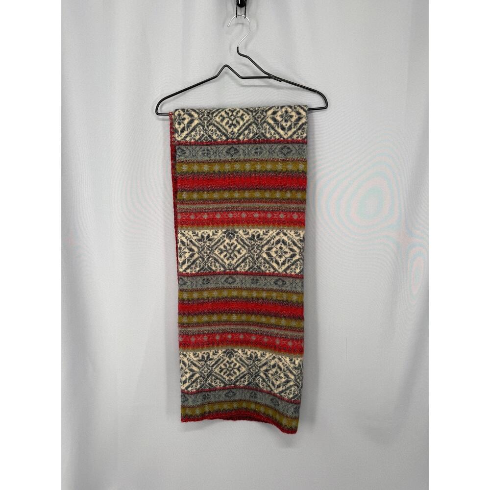 Pottery Barn Fair Isle Knit Throw Blanket 50x60 Multicolor Winter Wool Acrylic